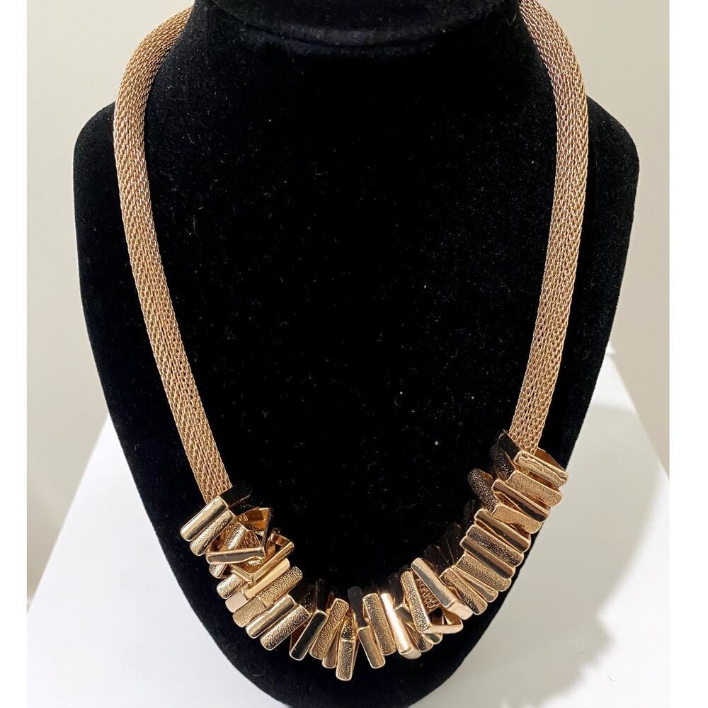 Bansri Rose Gold Snake Chain Bib Necklace - NWT